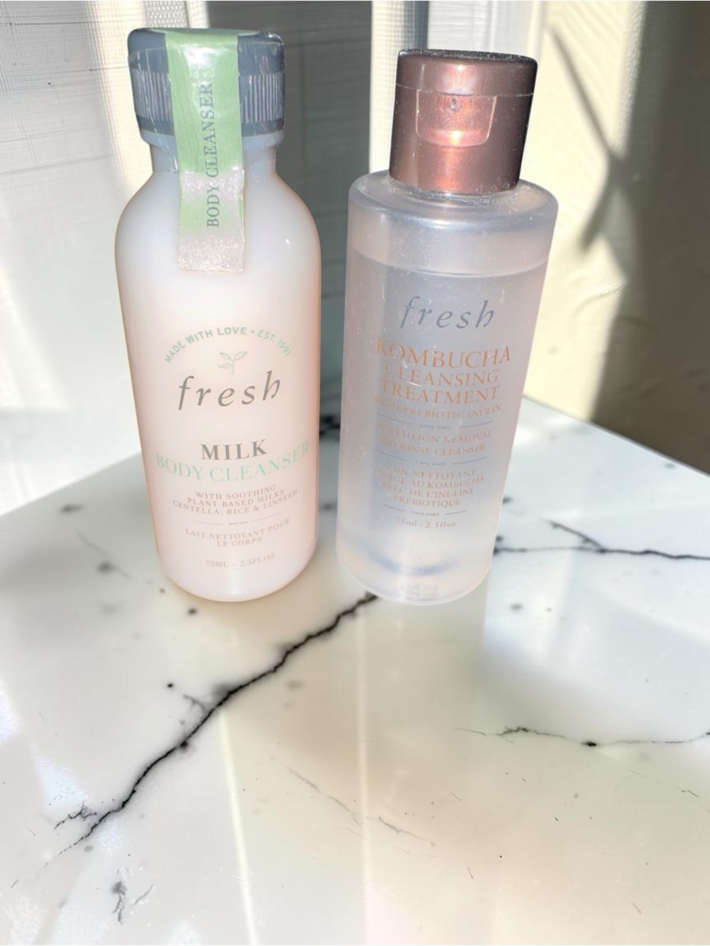 Fresh Beauty Milk Body Cleanser + Kombucha Cleansing Treatment Set NEW SEALED